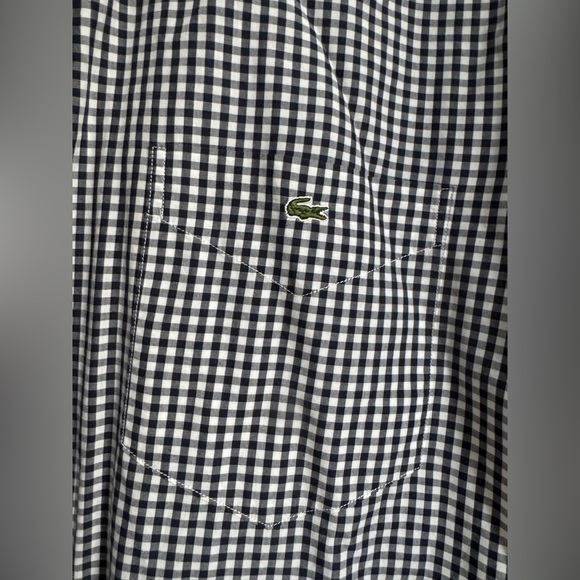 LACOSTE black and white collared long sleeve button up dress shirt (EU 41) - Picture 4 of 4